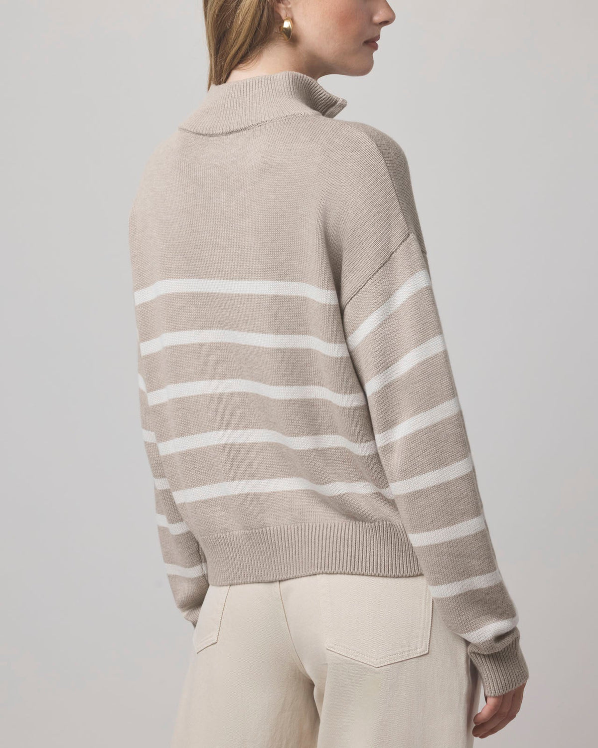 Georgie Knit Sweater in Stripe Green Spruce/Oak 10