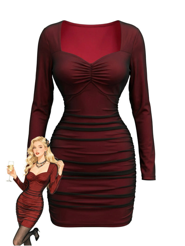 Vivienne Ruched Mesh Bodycon Dress