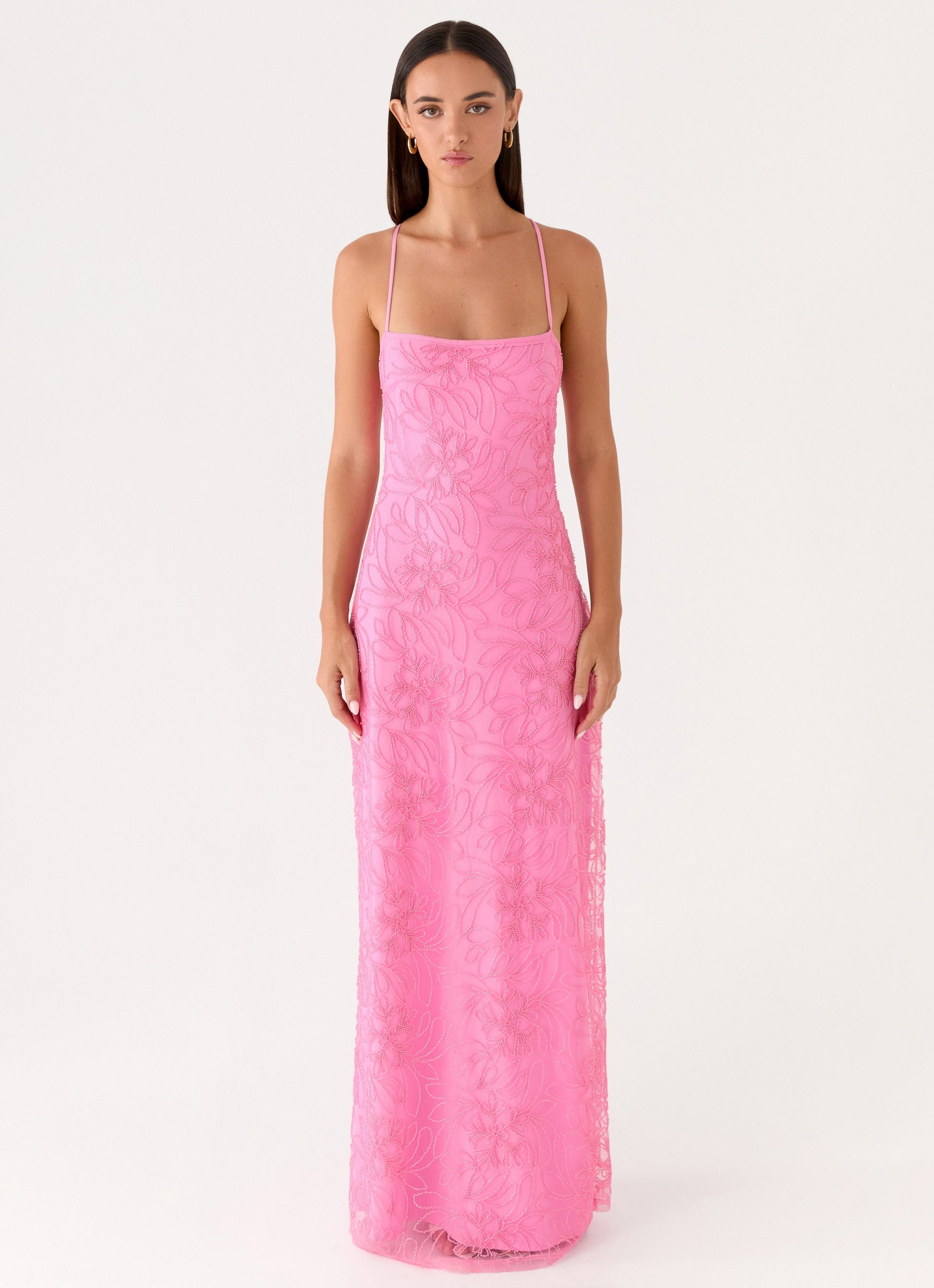 Wonyoung Beaded Maxi Dress in Blush Pink 5