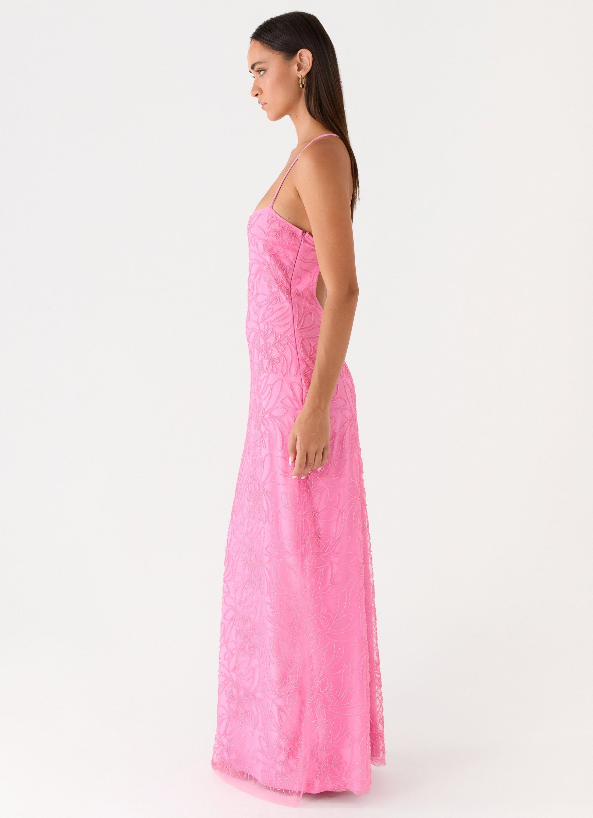 Wonyoung Beaded Maxi Dress in Blush Pink 4
