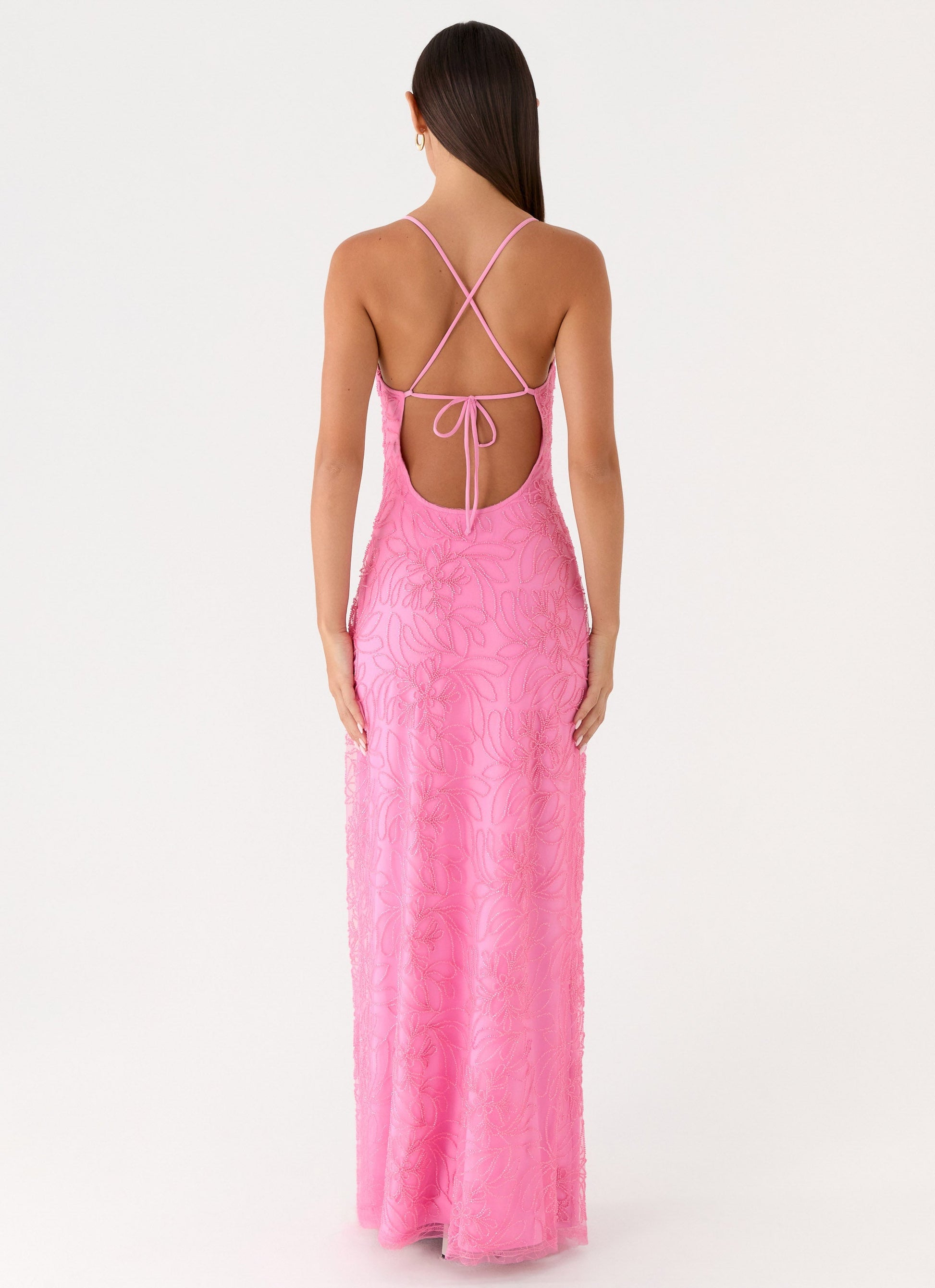 Wonyoung Beaded Maxi Dress in Blush Pink 3