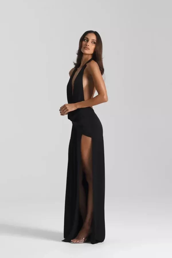 Winona Satin Gown Black 22
