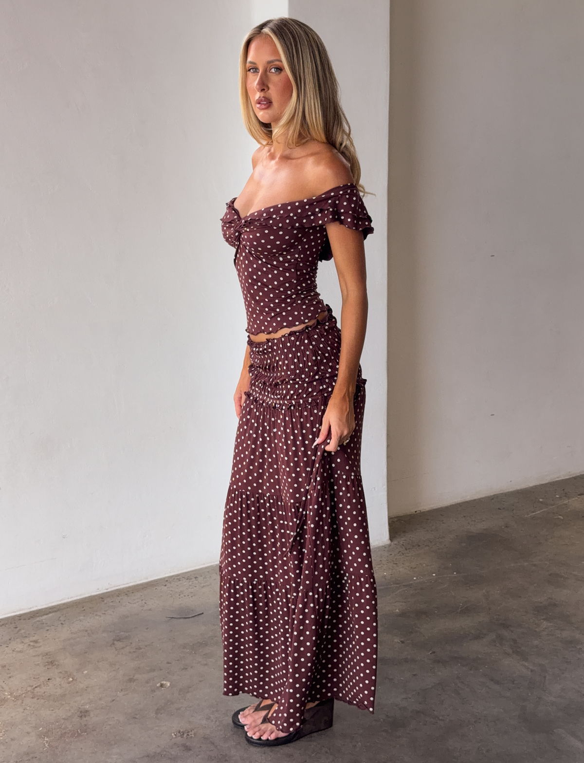 Denali Maxi Skirt in Brown Dot BROWN DOT 4