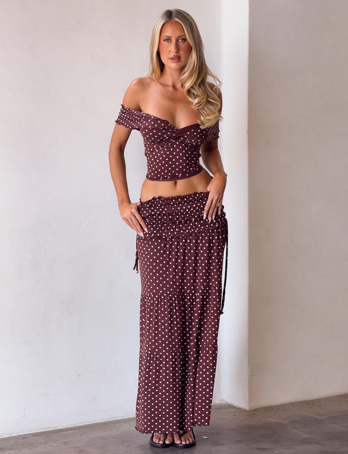 Denali Maxi Skirt in Brown Dot BROWN DOT 3