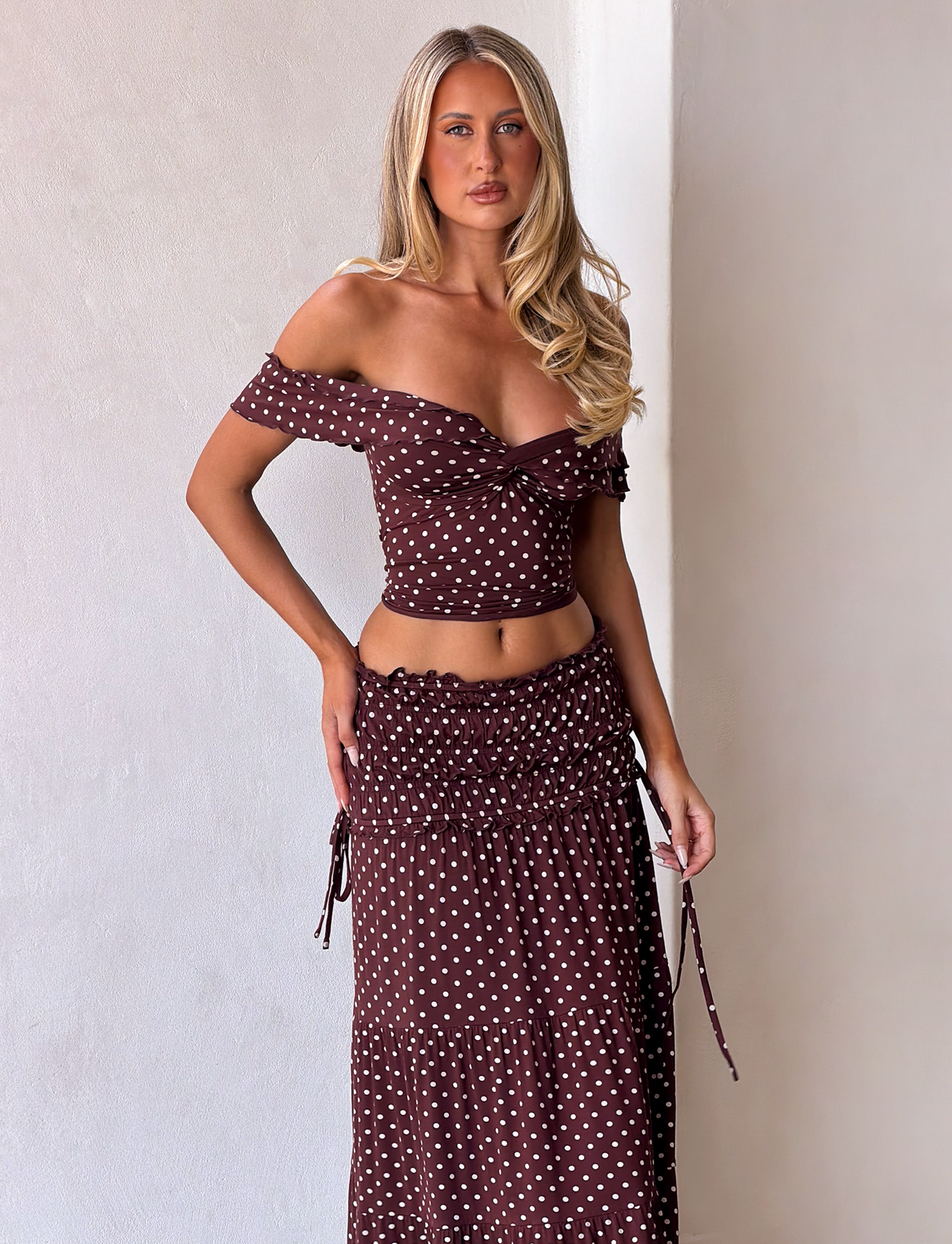 Denali Maxi Skirt in Brown Dot BROWN DOT 5