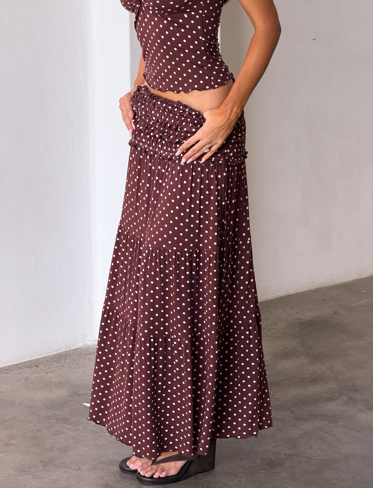 Denali Maxi Skirt in Brown Dot BROWN DOT 8