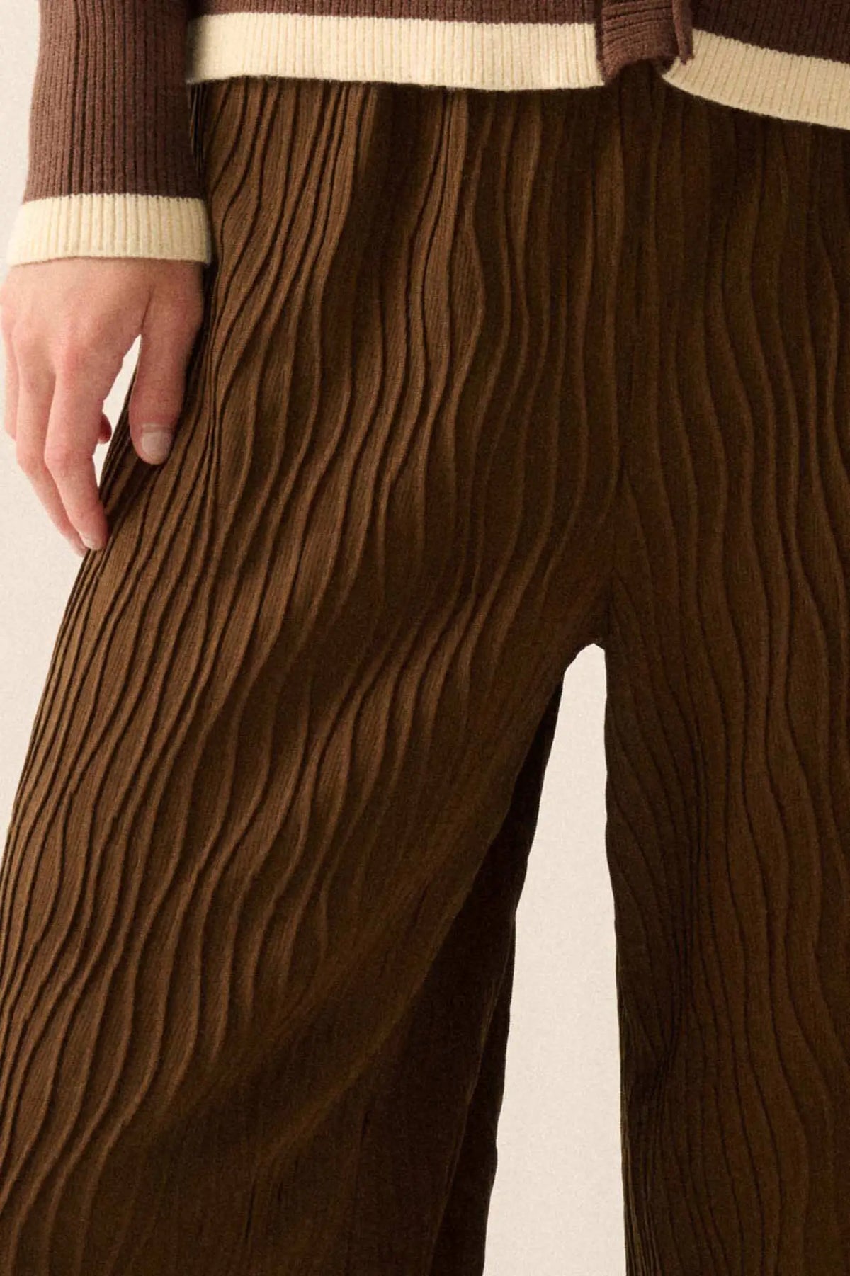 Adelaide Wide Leg Knit Pants Espresso 3