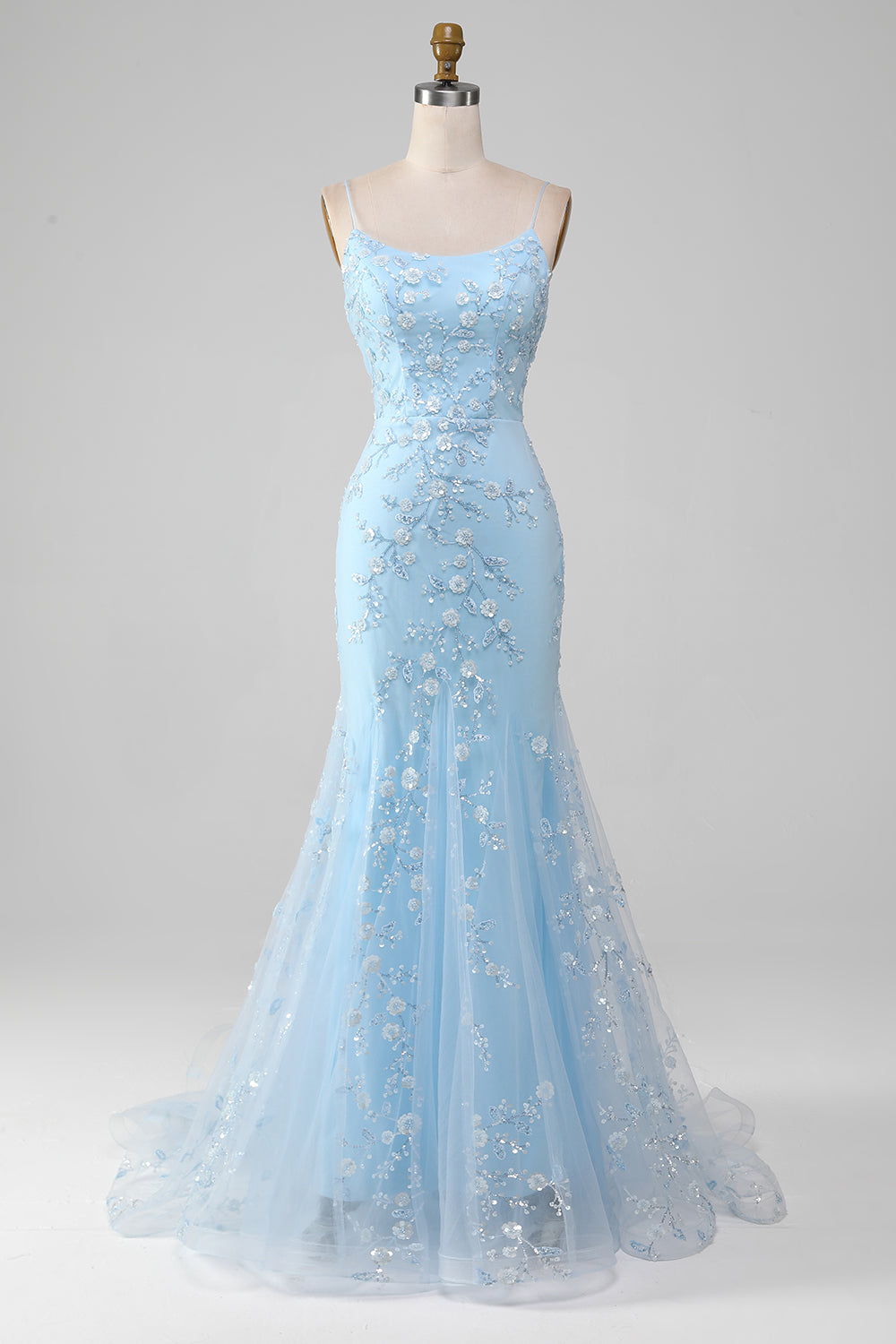 Celestine Beaded Mermaid Gown Blush 1