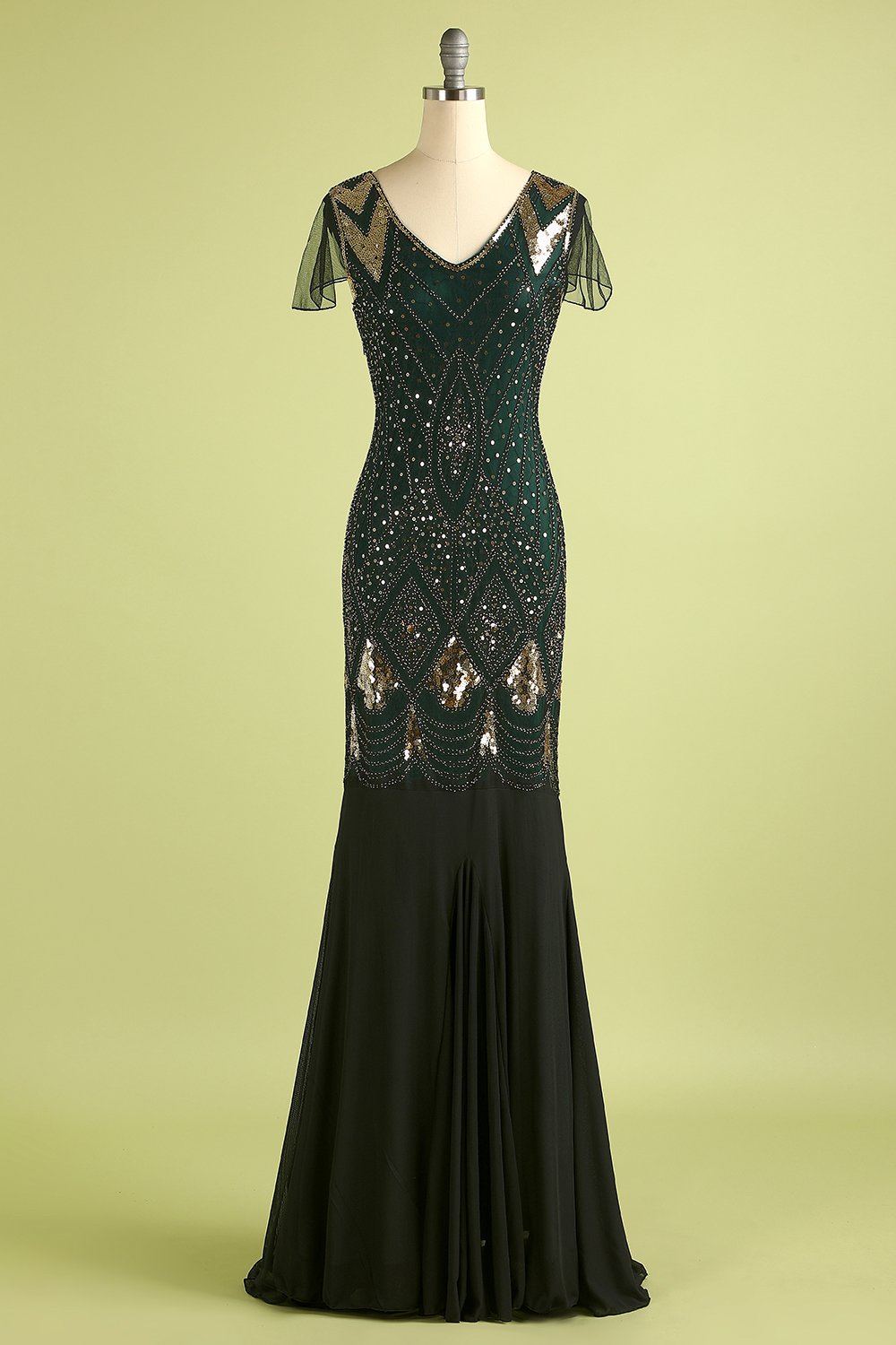 Gatsby Sequin Long Dress Champagne 8