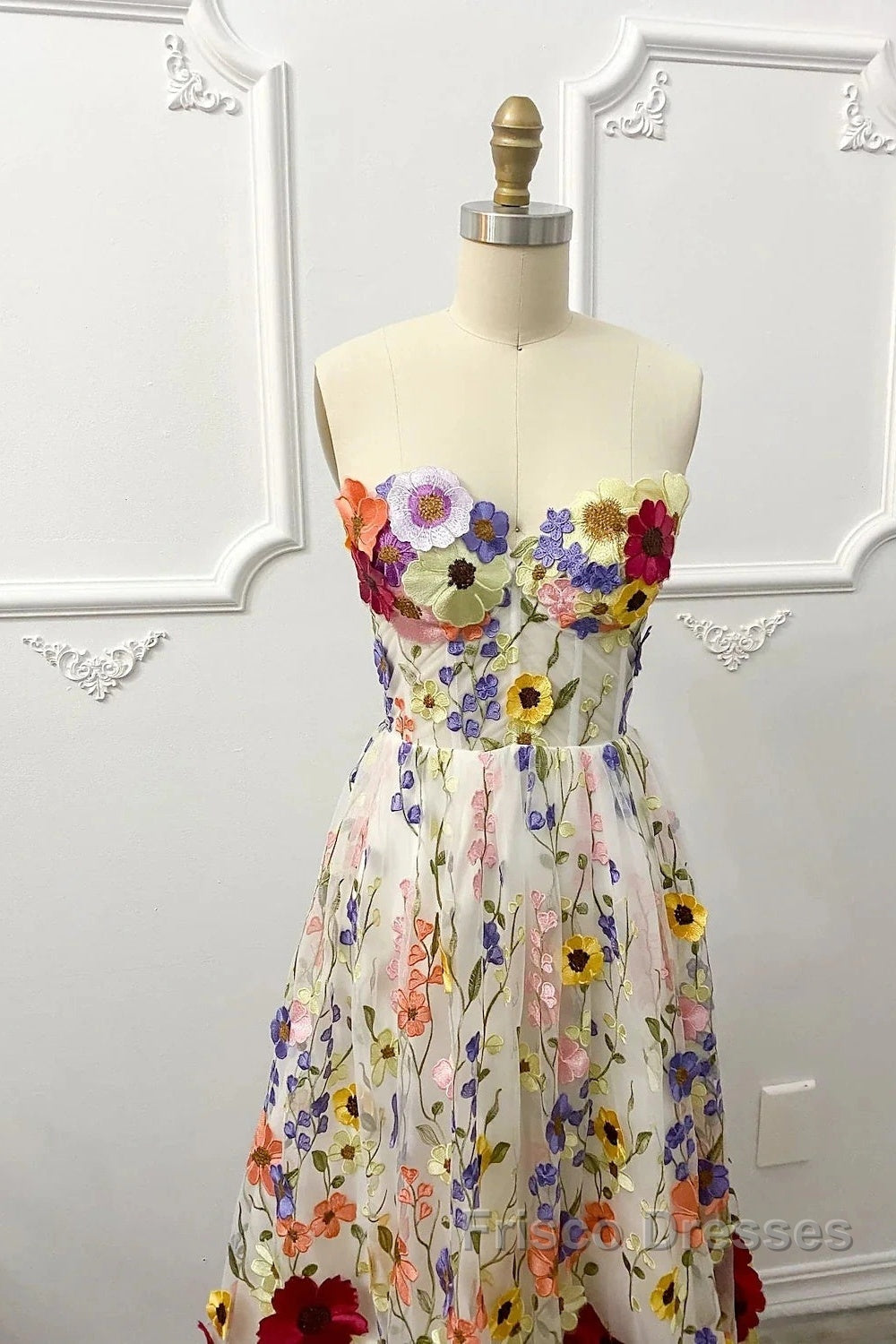 Ophelia Floral Embroidered A-Line Gown Line Wedding Guest Dress Floral Dress Wedding Guest Floor Length Sleeveless Illusion Neck Wednesday Addams Family Cotton Backless With Embroidery Appliques 4