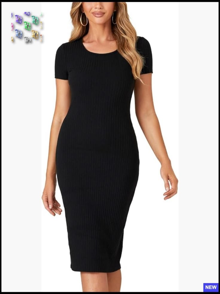 Valentina Ribbed Knit Midi Dress Black 1
