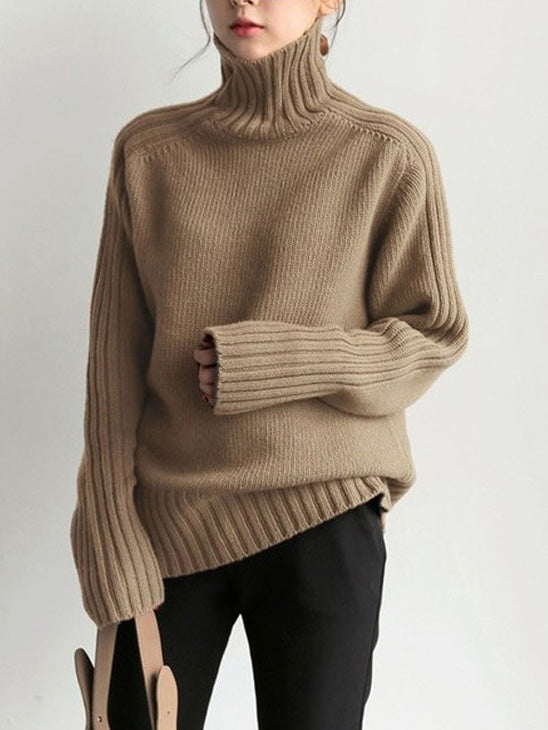 Ursula Turtleneck Sweater Dress in Deep Blue BLACK 2