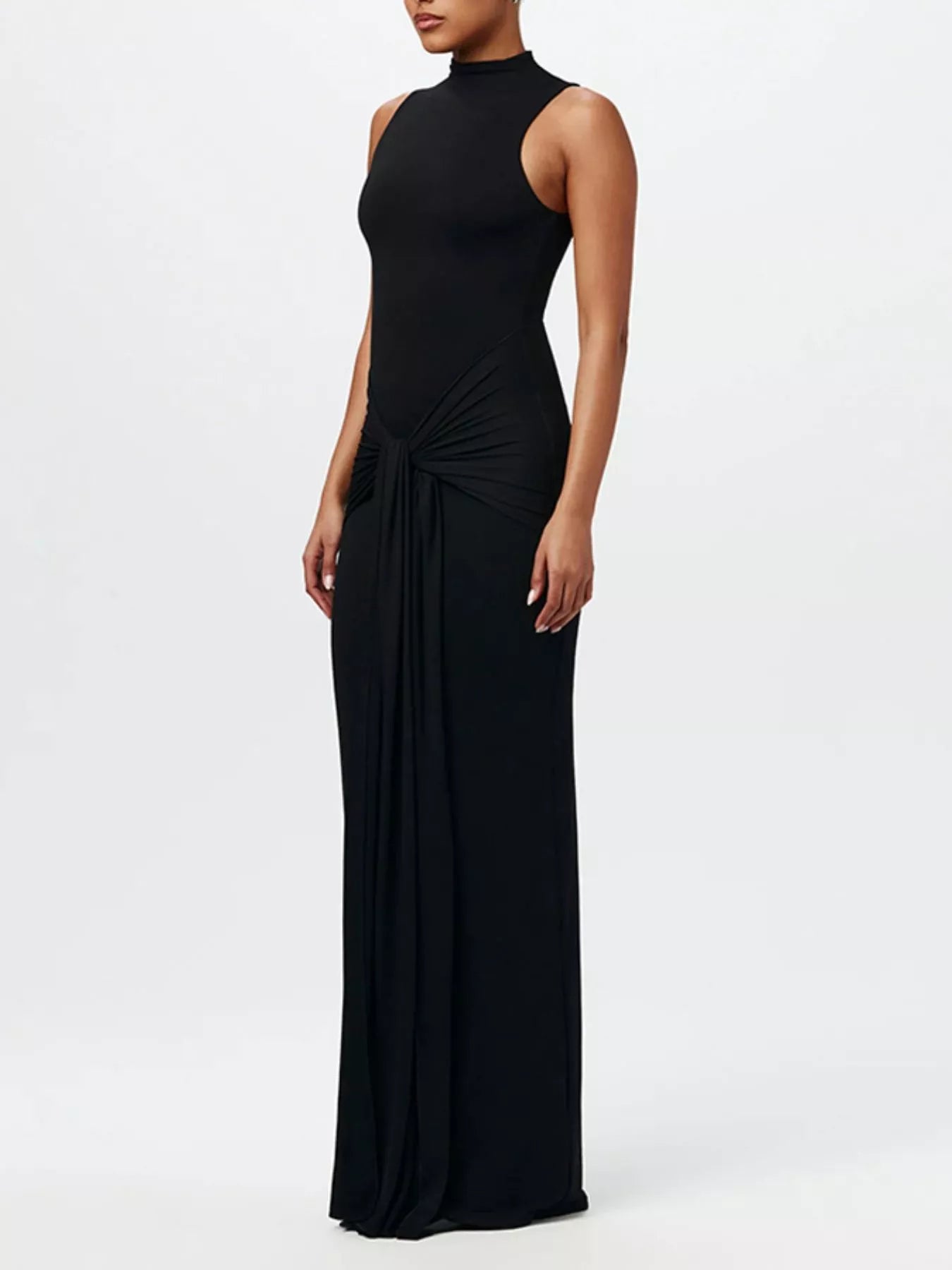 Celestine Knot Front Maxi Dress Dark Brown 5