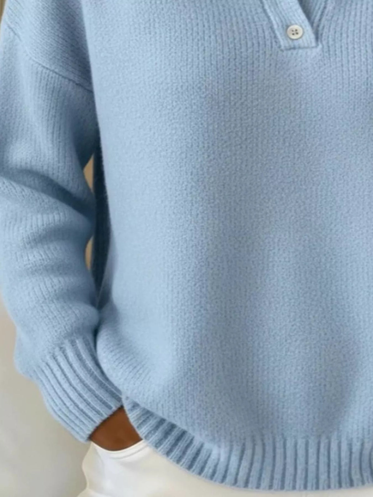 Margot Button-Detail Drop Shoulder Sweater Red 6