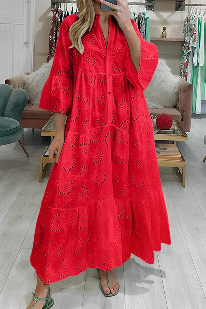 Margot Eyelet Midi Dress Multi 4