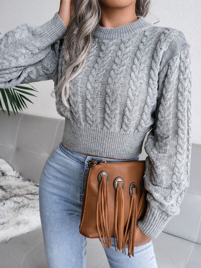 Margot Cable-Knit Sweater Dress White 10