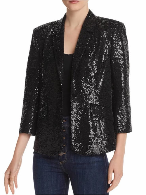 Margot Sequin Blazer Jacket Black 1