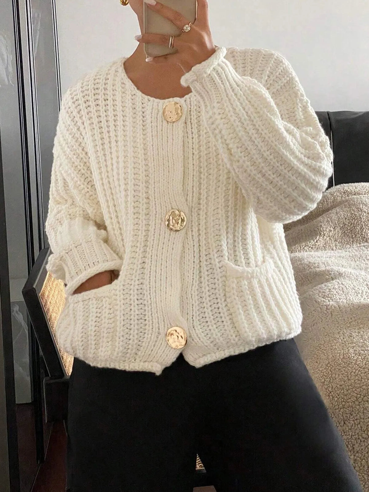 Margot Knit Cardigan Ivory 3