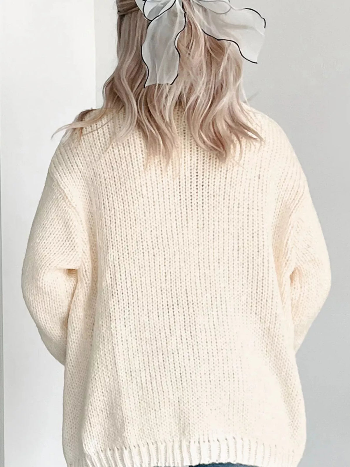 Ophelia Embroidered Knit Cardigan White 2