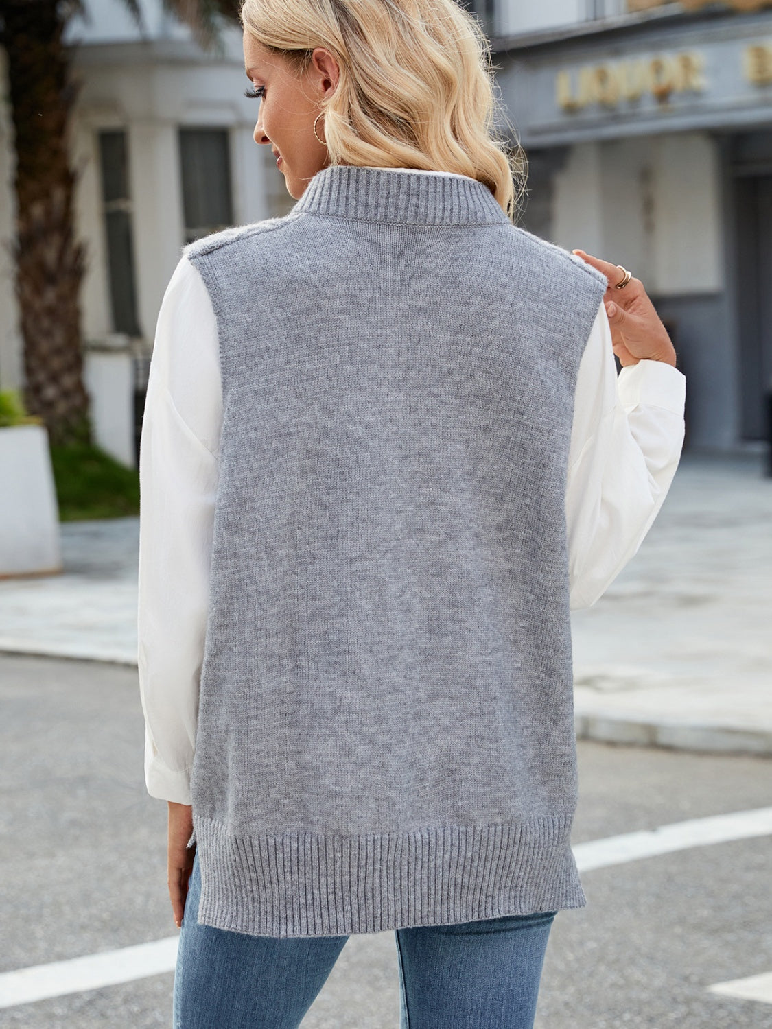 Margot Cable Knit Sweater Vest Tan 5