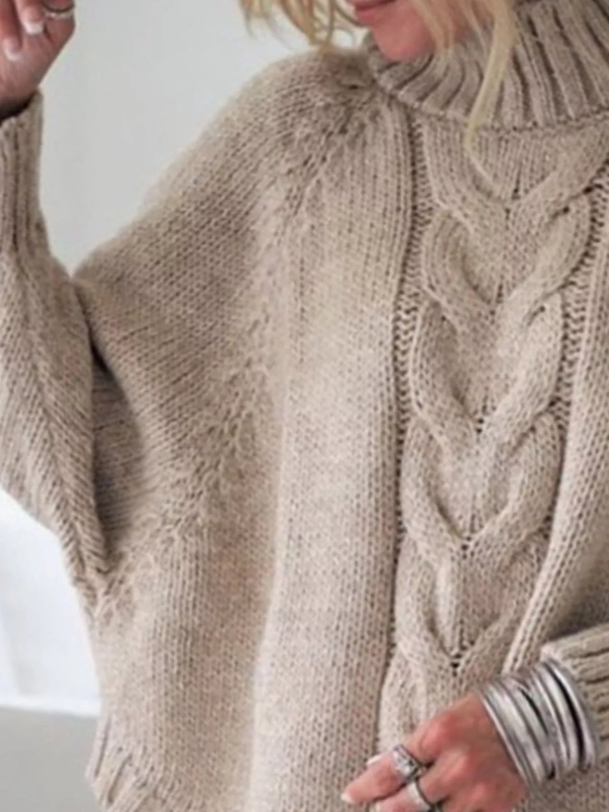 Margot Cable-Knit Sweater Dress Blue 8