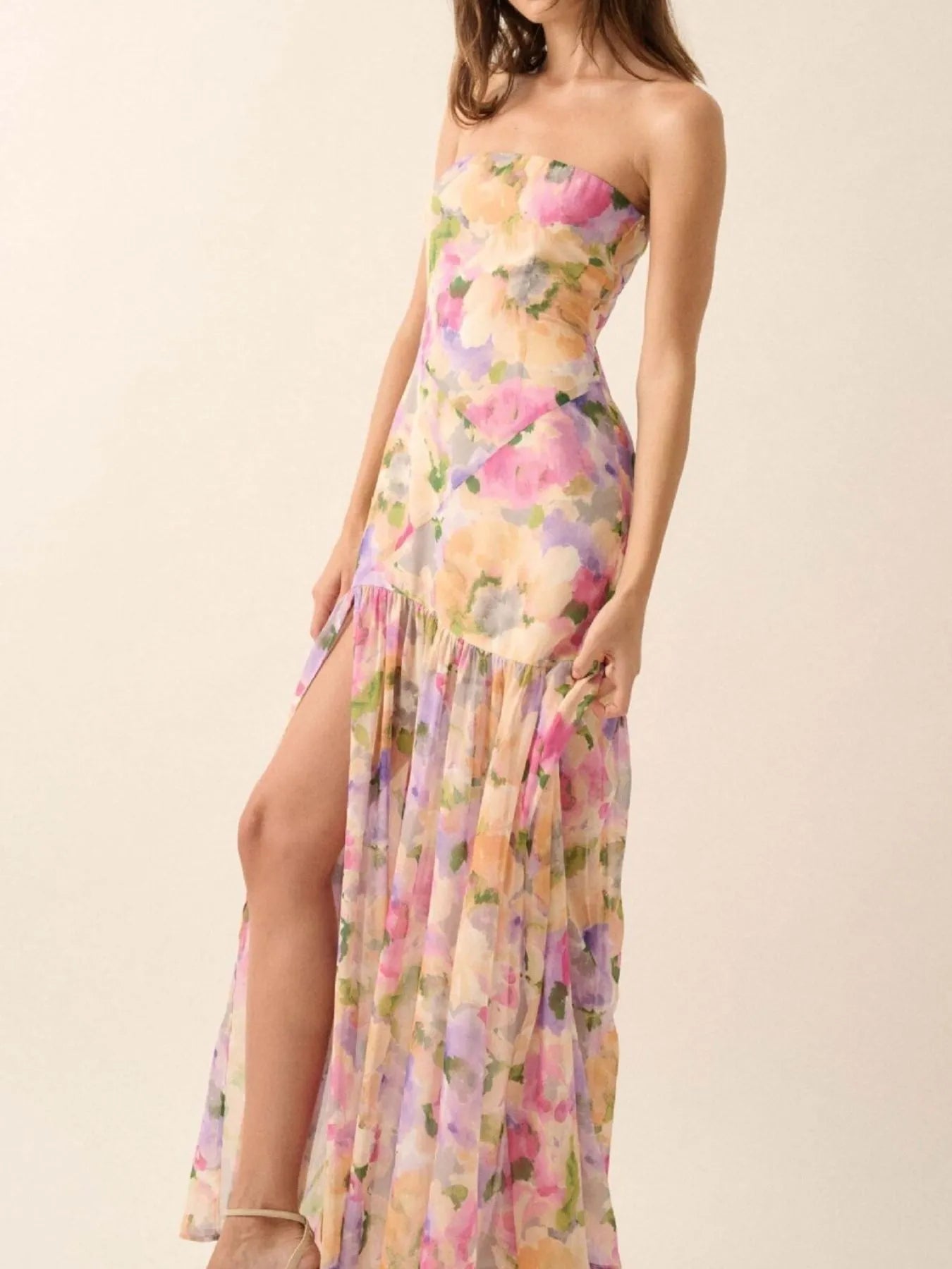 Margot Floral Maxi Dress Burnt Coral 4