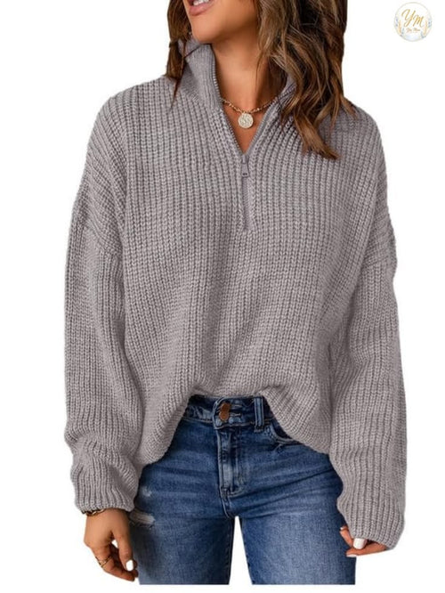 Cassandra Sweater Dress Gray 1