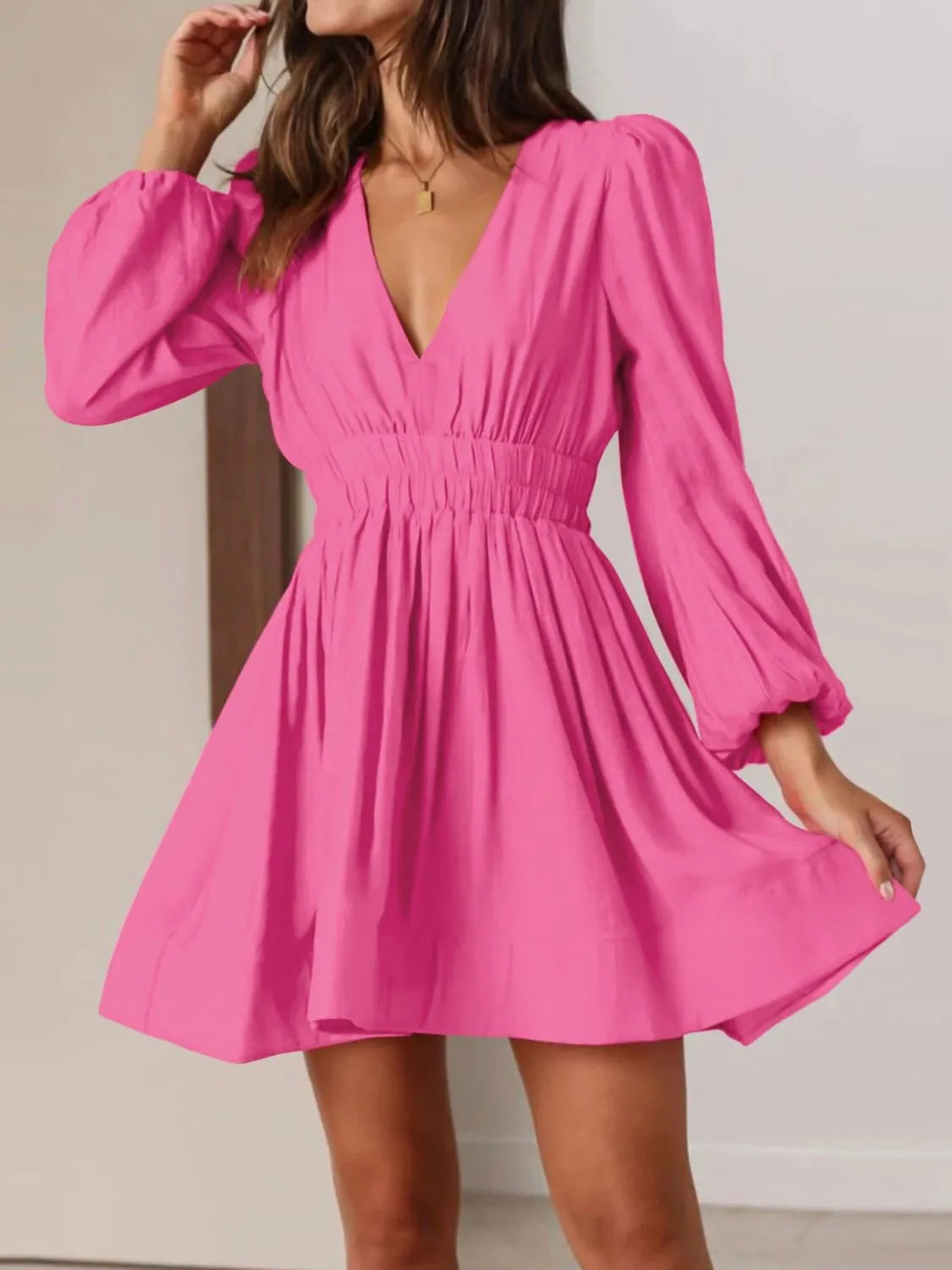 Violetta Ruched V-Neck Dress Multi 26