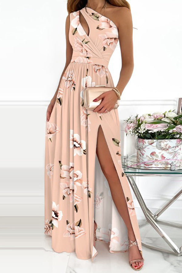 Jolie Floral One-Shoulder Maxi Dress Navy blue 9