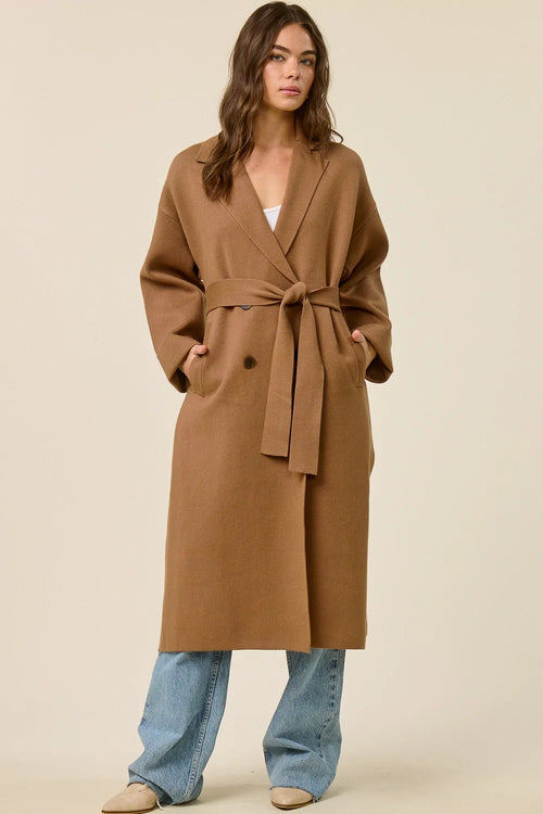 Isabelle Double-Breasted Wrap Coat Tie Coat 1