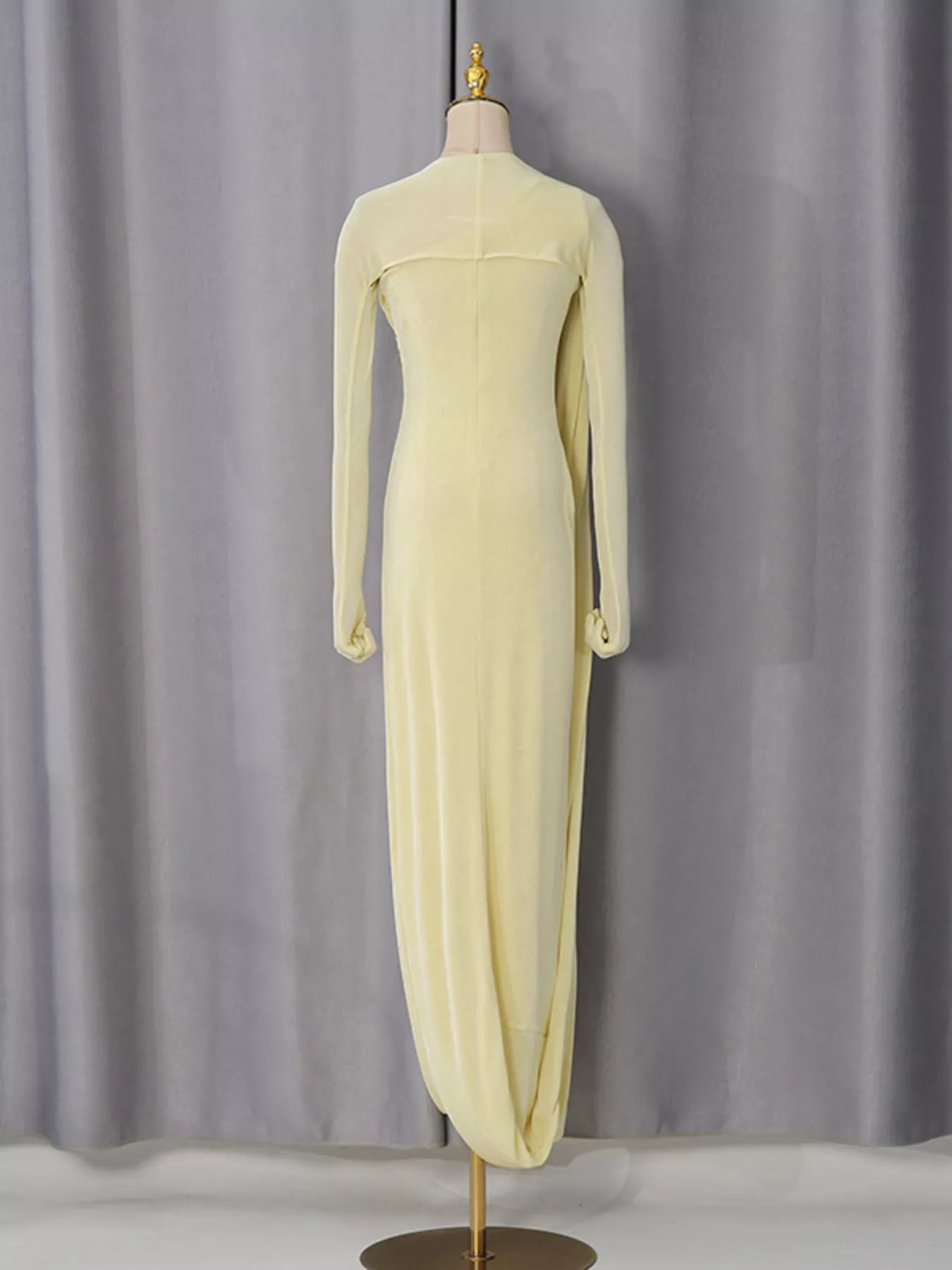 Isabelle One-Shoulder Draped Maxi Dress Yellow 7