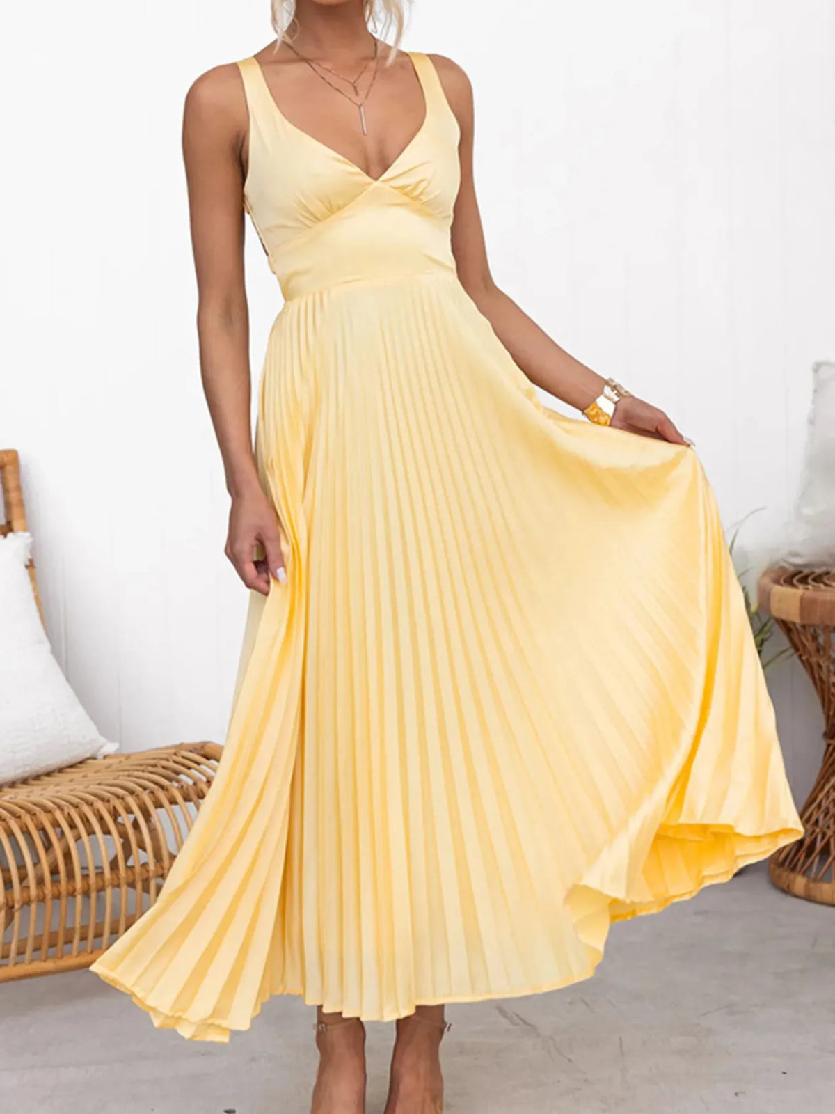 Margot Pleated Maxi Dress Multi 1