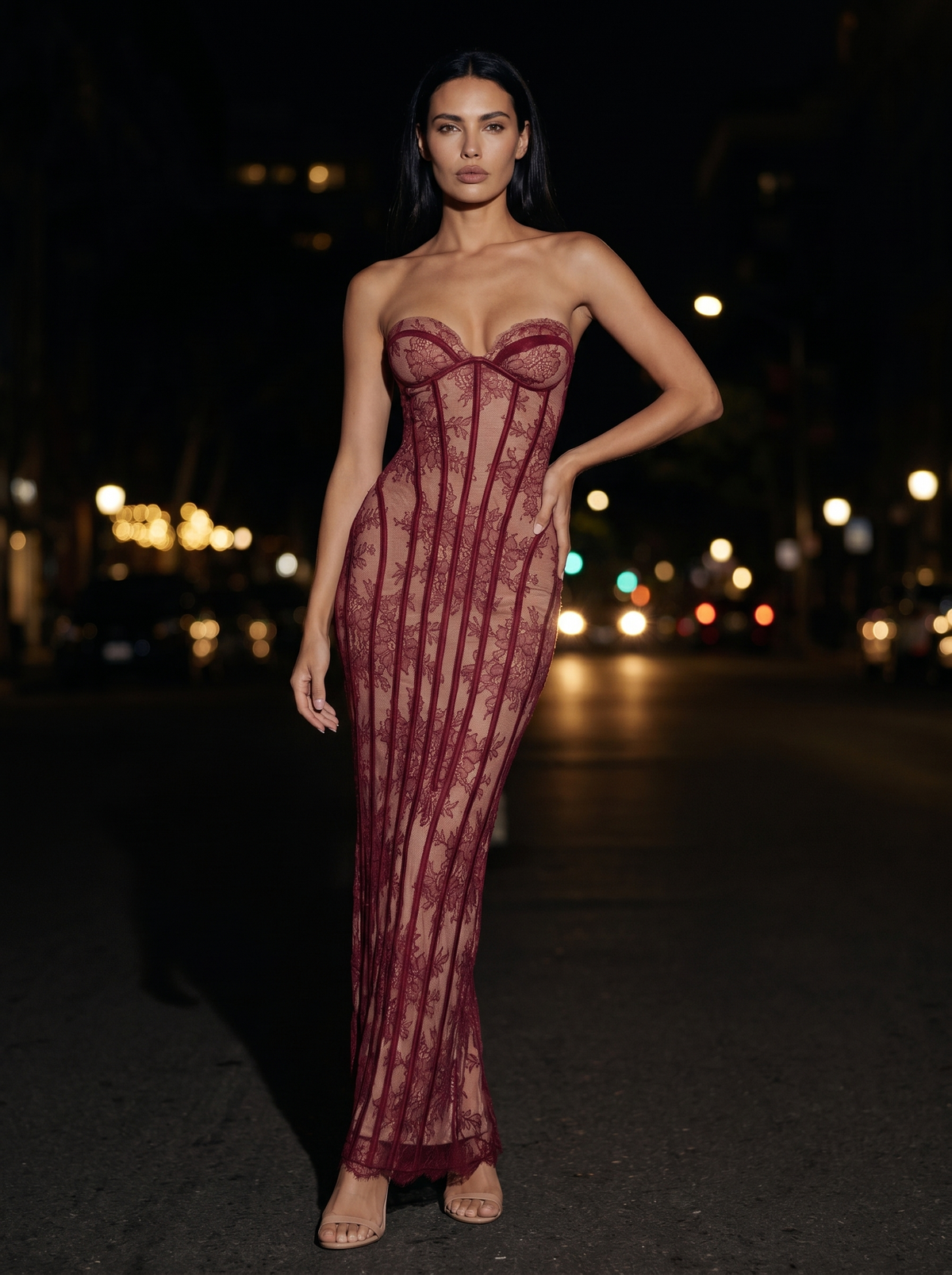 Savannah Maxi Dress Burgundy 7