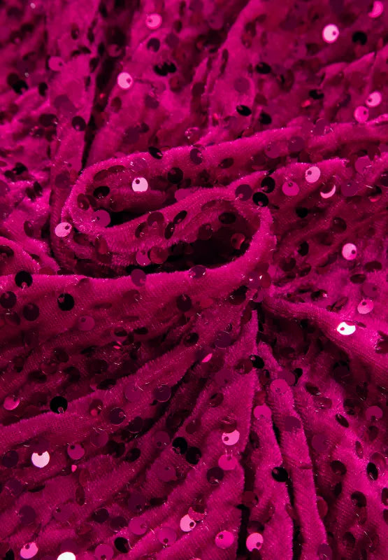 Vera Sequin Surplice Mini Dress Deep Rose 8