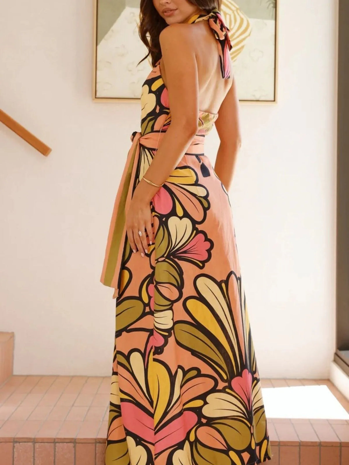 Margot Printed Halter Maxi Dress Multicolor 2