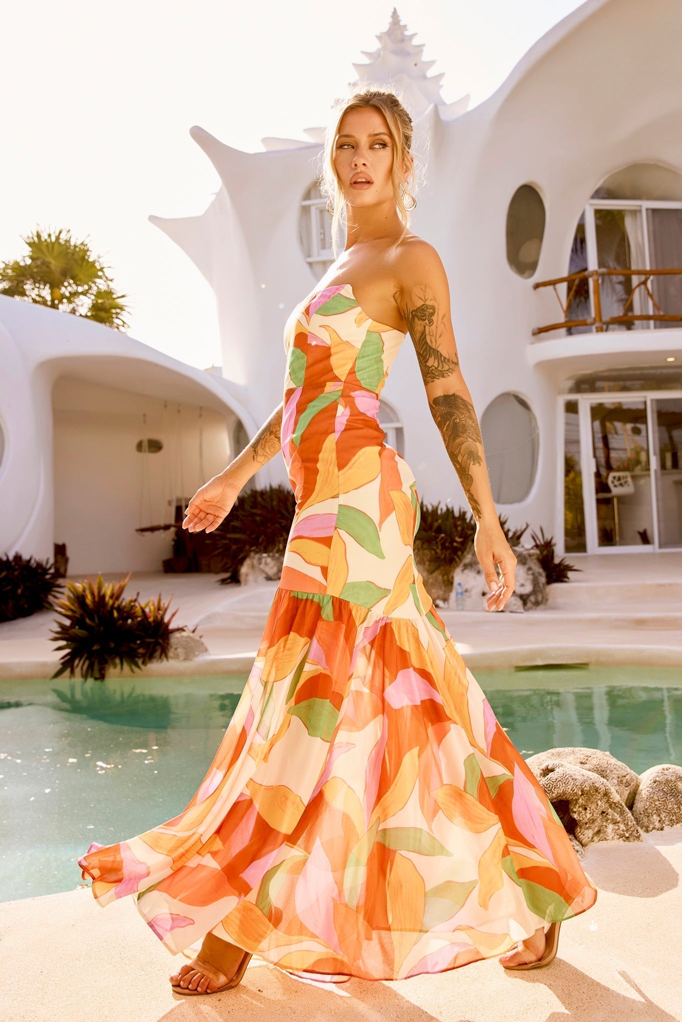 Margot All For Her Maxi Dress Orange Multi 4