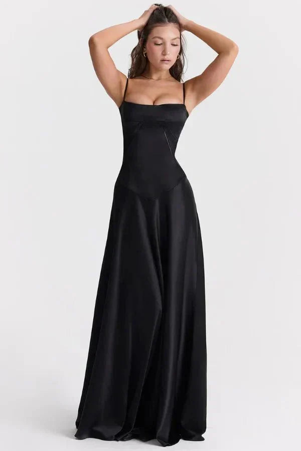 Cecilia Corset Maxi Dress Smoke Grey 2