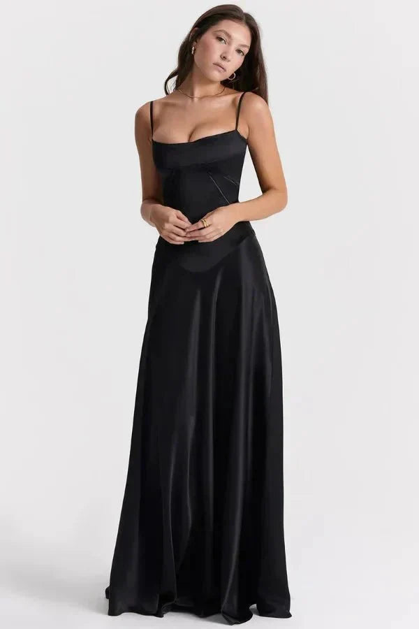 Cecilia Corset Maxi Dress Black 4