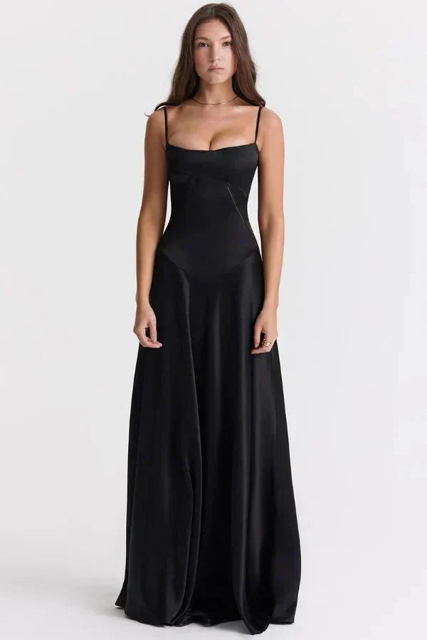 Cecilia Corset Maxi Dress Smoke Grey 1