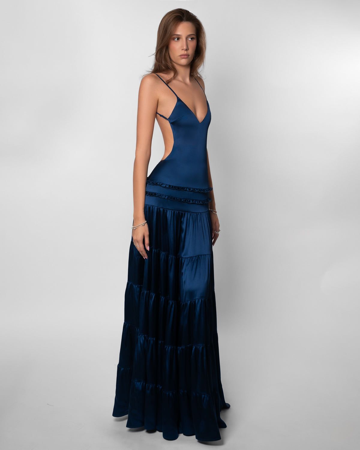 Valentina Cutout Maxi Dress Blue 2