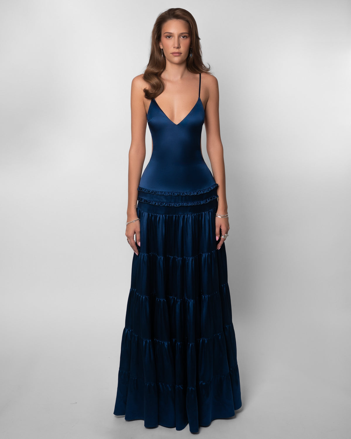 Valentina Cutout Maxi Dress Blue 1