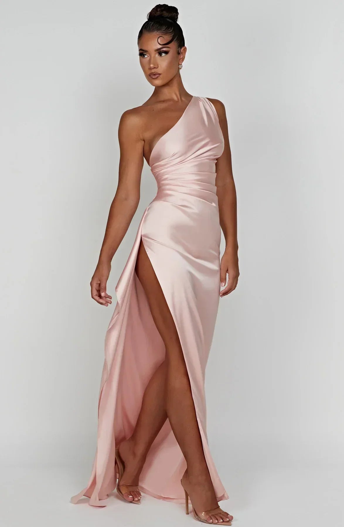 Adelaide Satin Slit Dress Multi 7
