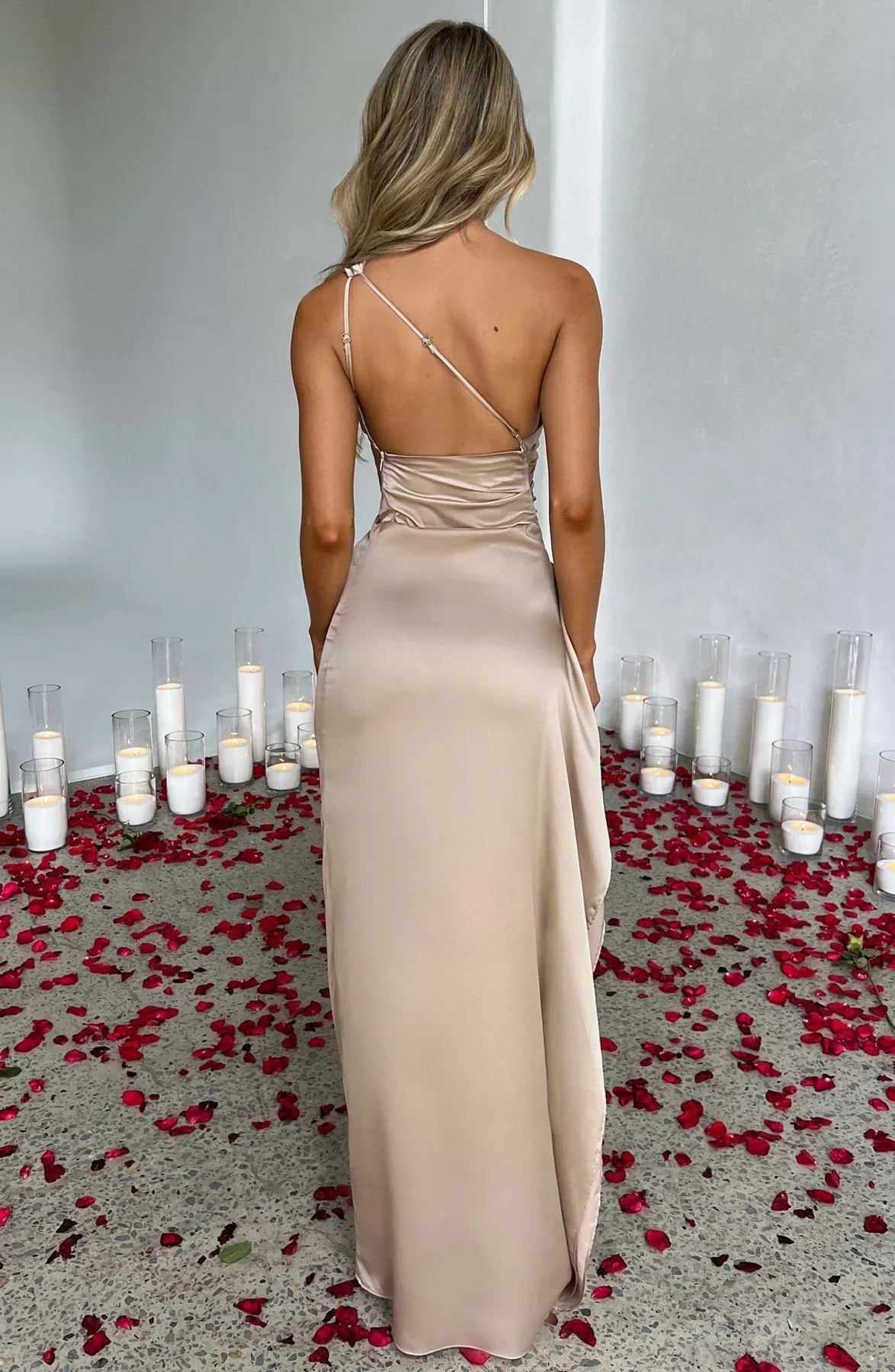 Adelaide Satin Slit Dress Multi 3