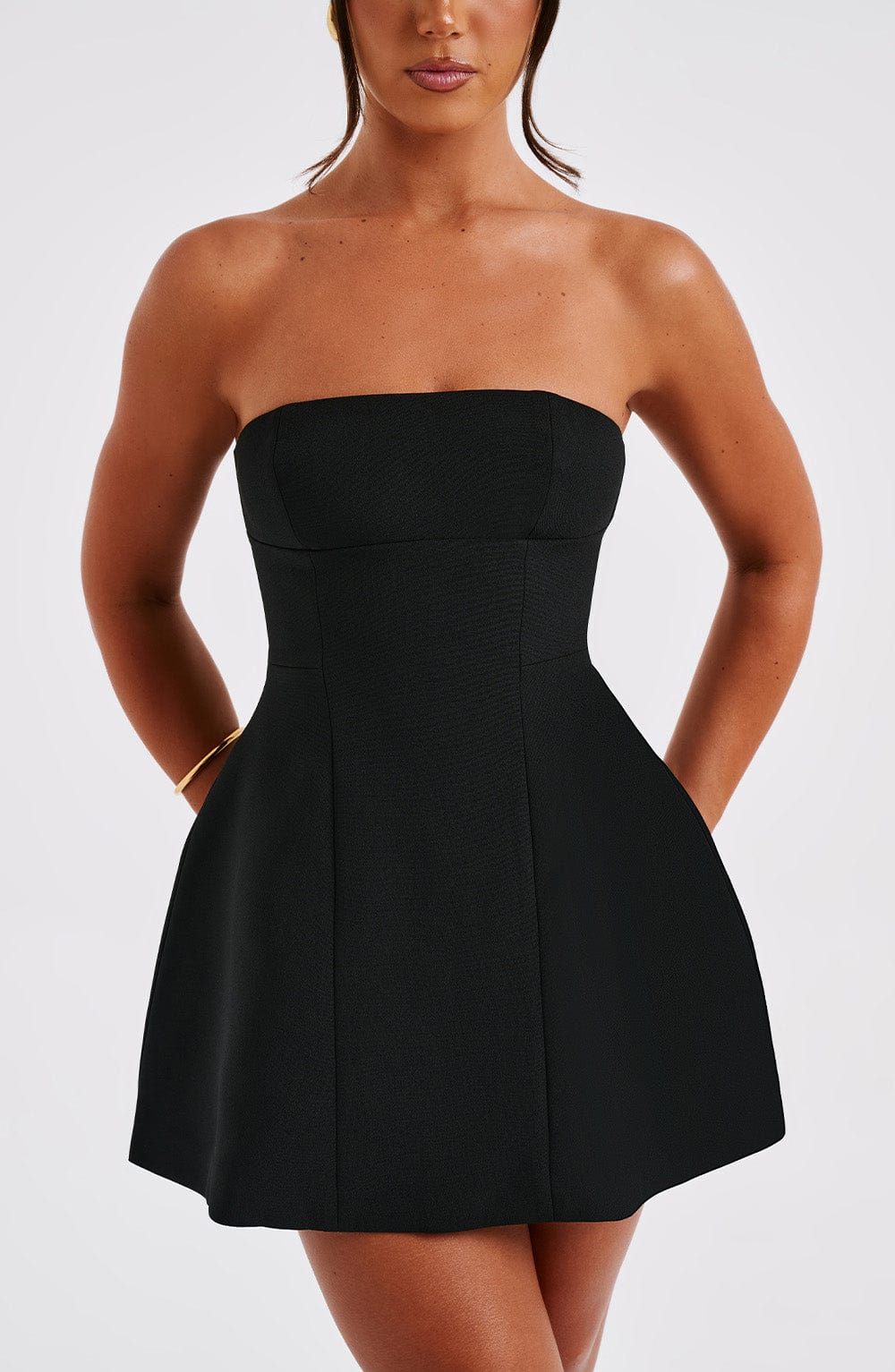 Asha Silk Mini Dress in Wine Black 6