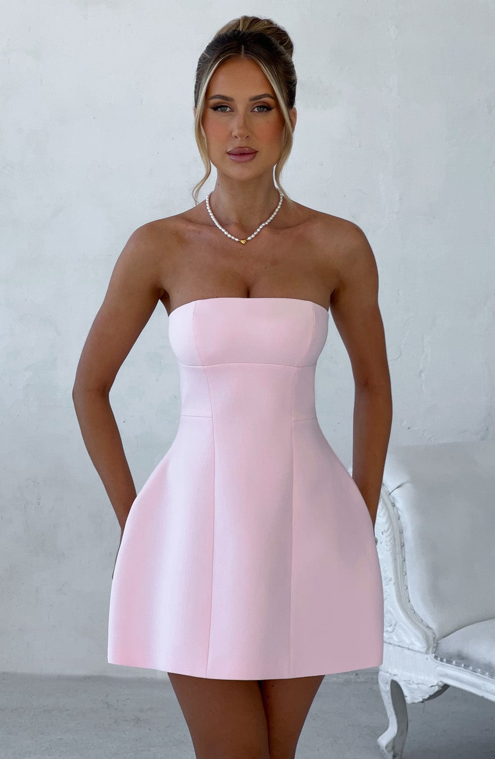 Asha Silk Mini Dress in Wine Blush 1