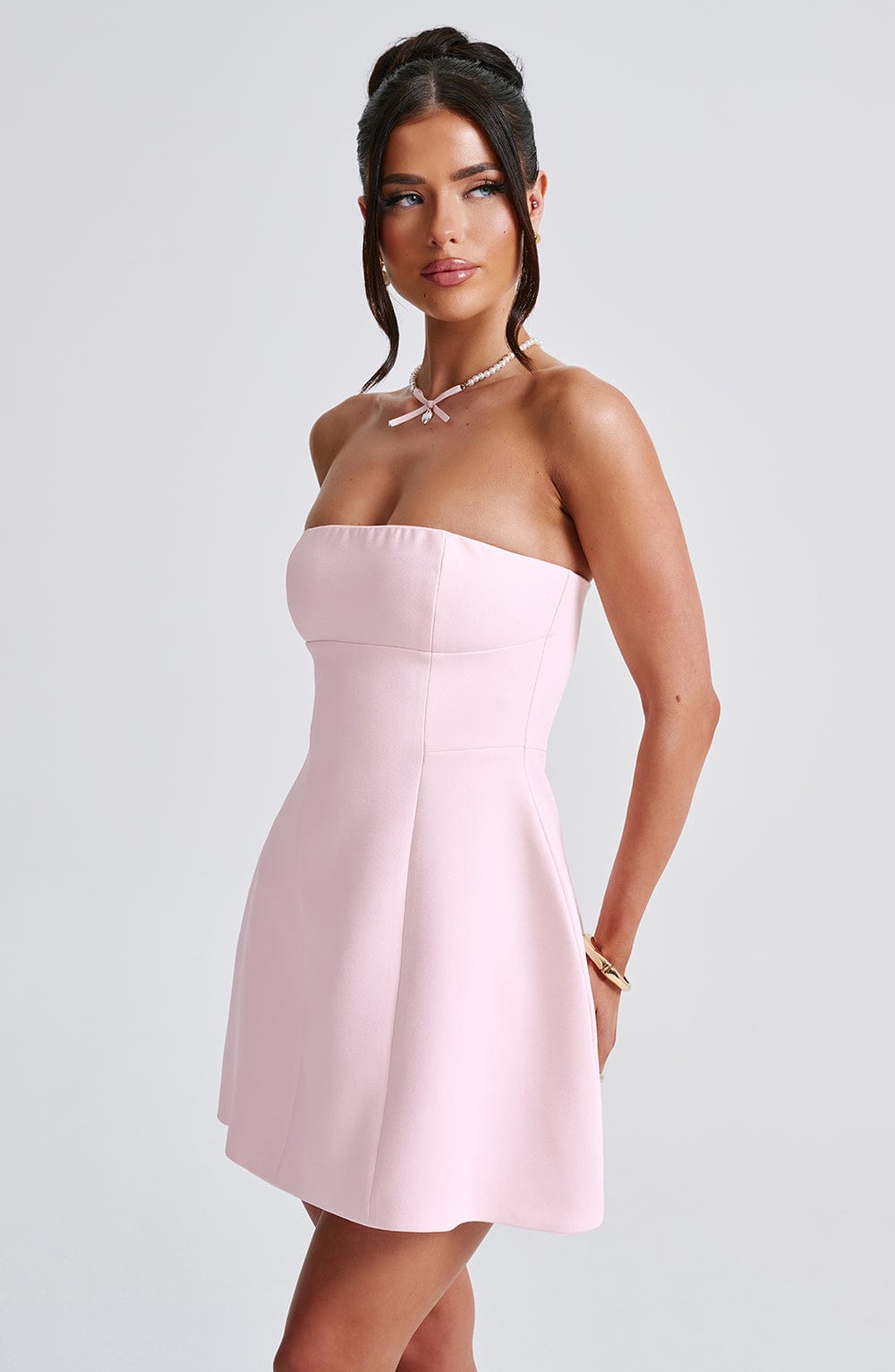 Asha Crepe Mini Dress in Black Black 33