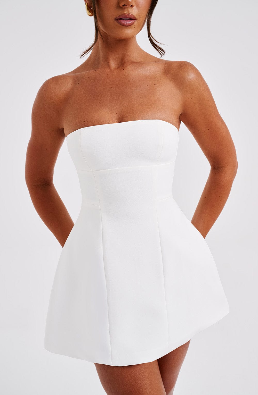 Asha Crepe Mini Dress in Black Black 14