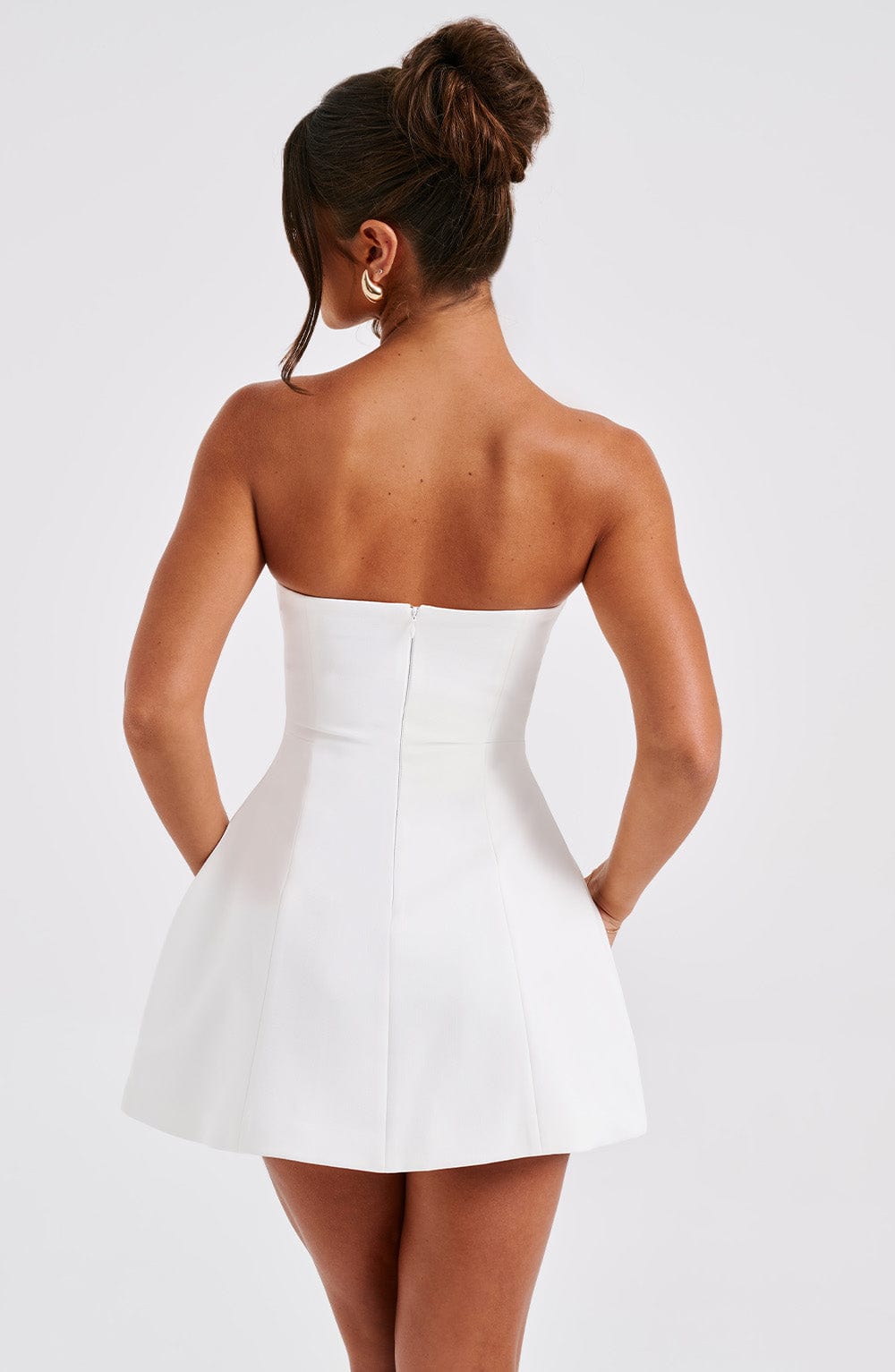 Asha Crepe Mini Dress in Black Black 12