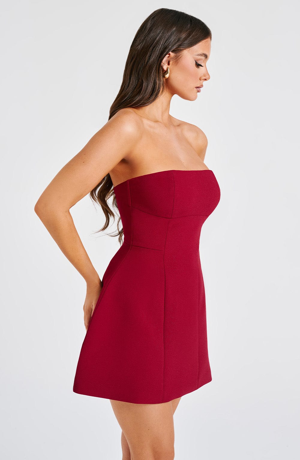 Asha Crepe Mini Dress in Black Black 20