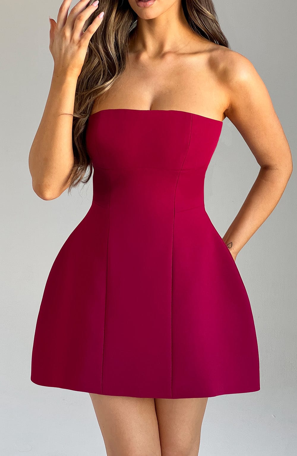 Asha Crepe Mini Dress in Black Black 18